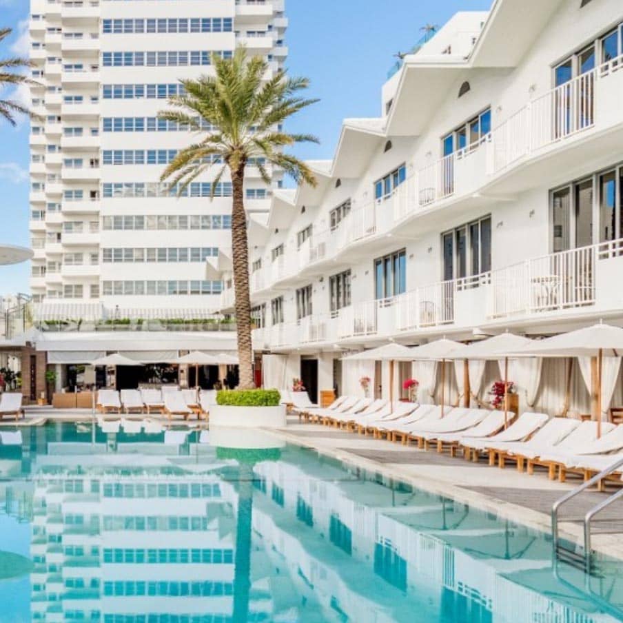 Luxury hotel pool deck
